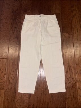 J. Crew Factory Linen-blend slim wide-leg drawstring pant Size 8 NEW with Tags
